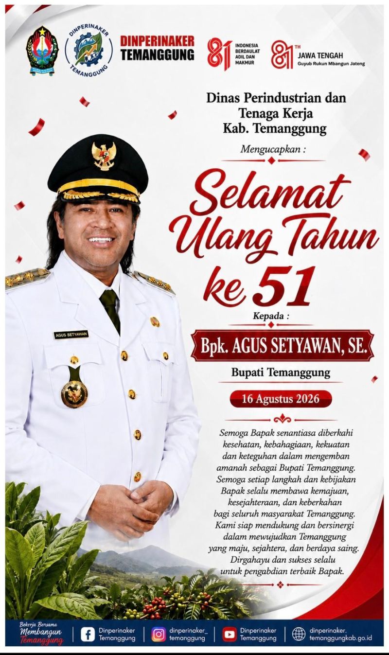 SELAMAT ULANG TAHUN BUPATI TEMANGGUNG