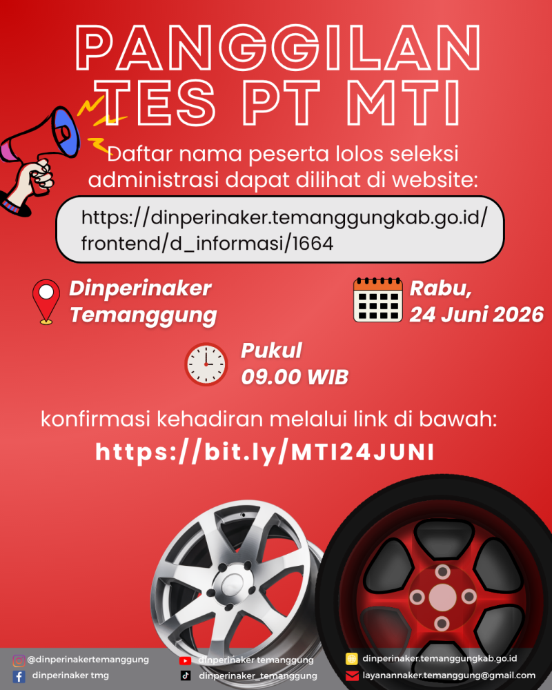 Panggilan Tes MTI 24 Juni 2026