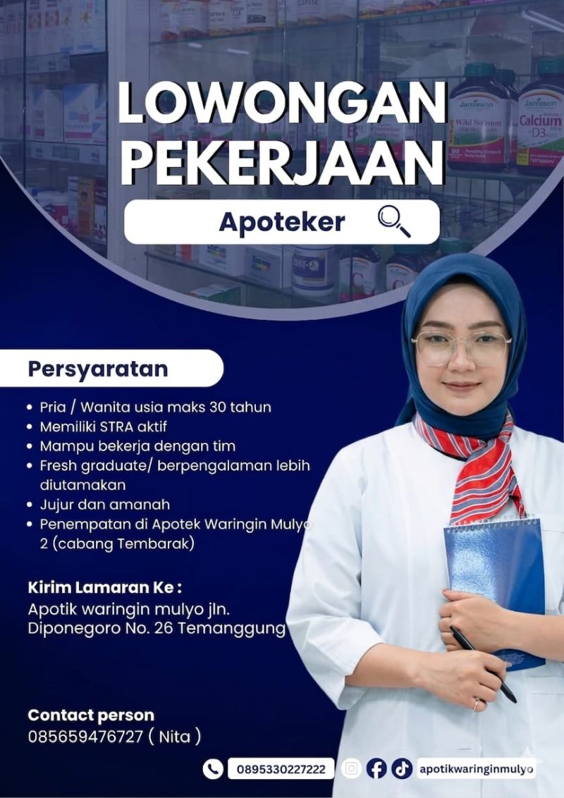 LOWONGAN PEKERJAAN APOTIK WARINGIN MULYO
