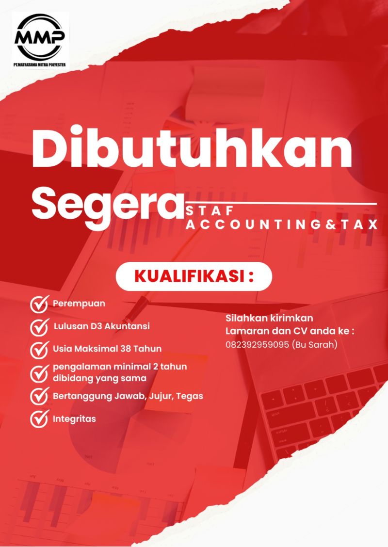 LOWONGAN KERJA PT. MATRATAMA MITRA POLYESTER
