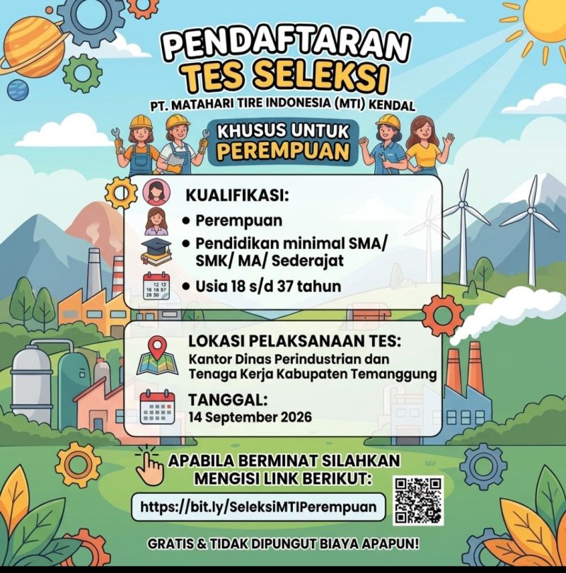 LOWONGAN PT MATAHARI TIRE INDONESIA (MTI) KENDAL