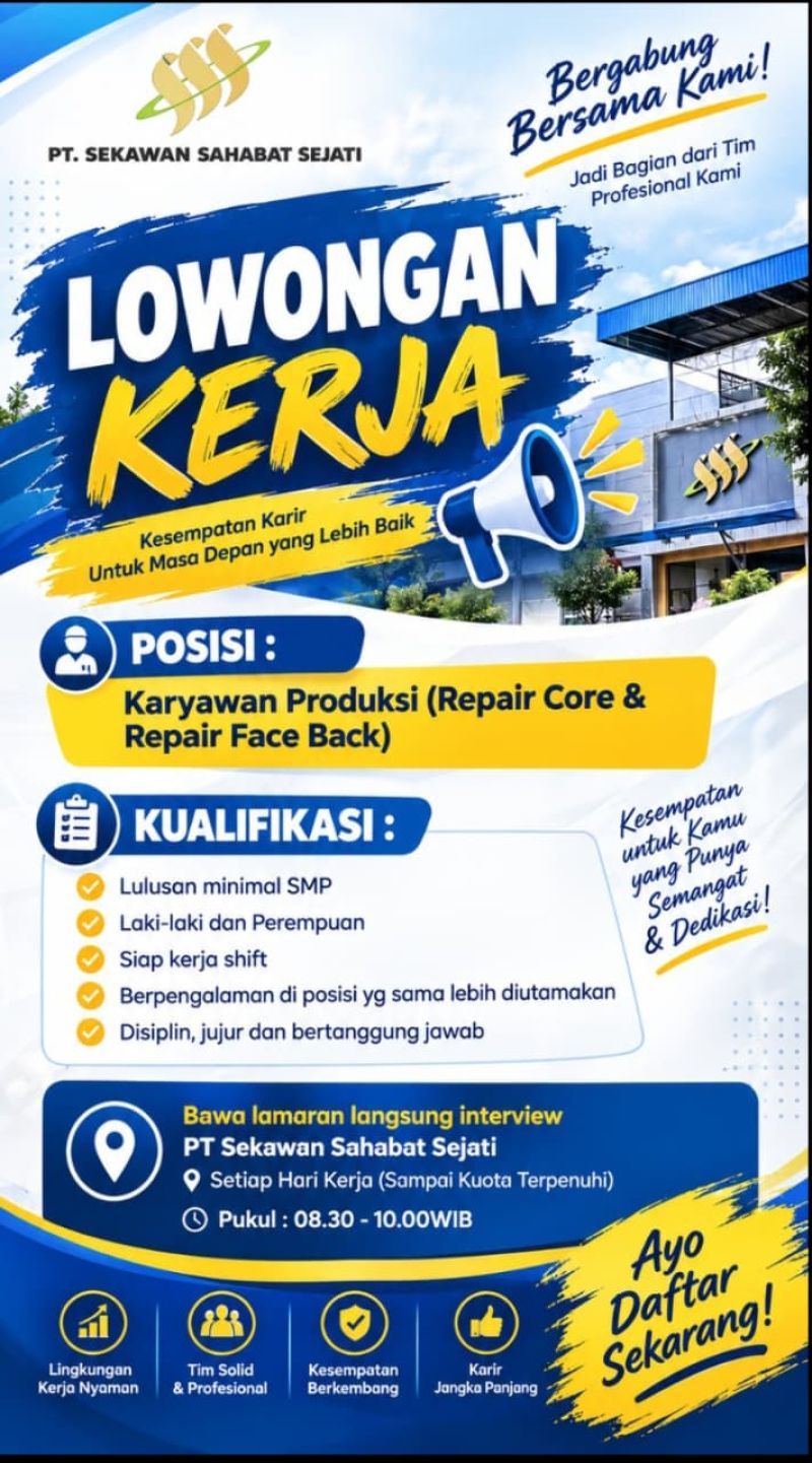 LOWONGAN KERJA PT SEKAWAN SAHABAT SEJATI